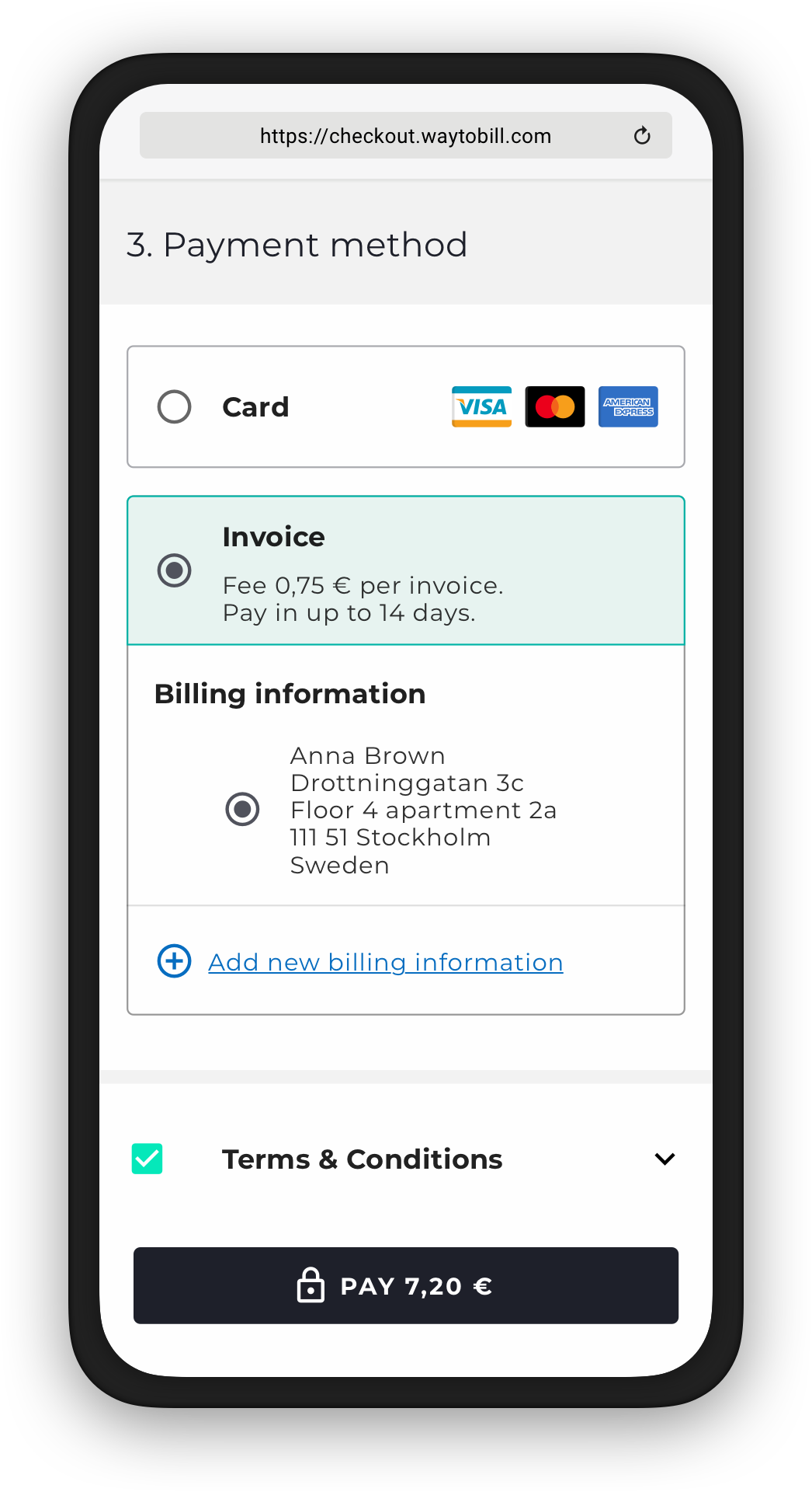 Payment methods - invoice - black